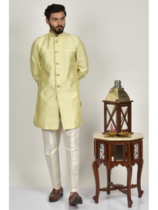 Fawn Indian Men s Wedding Kurta Pajama