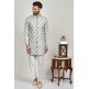 Grey Front Open Men Kurta & Pajama Designer Menswear