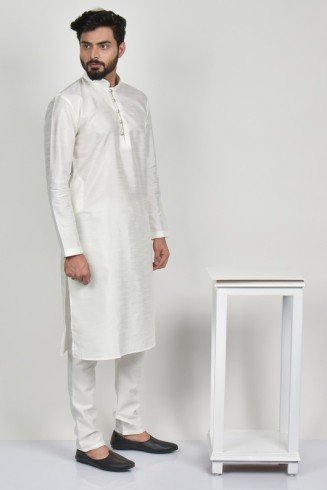 White Fashionable Kurta Pajama Suit