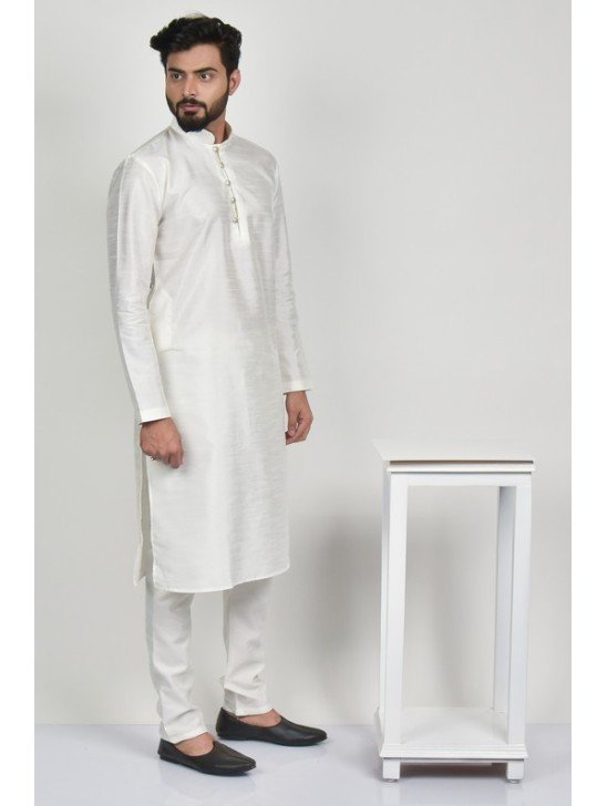 White Fashionable Kurta Pajama Suit