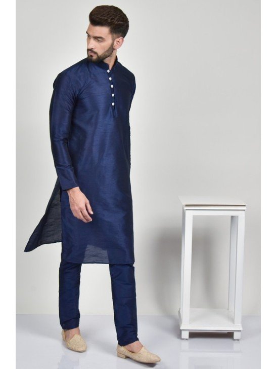 Navy Blue Designer Pakistani Kurta Pajama For Men