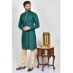 Bottle Green & Beige Pakistani Men Kurta Pajama