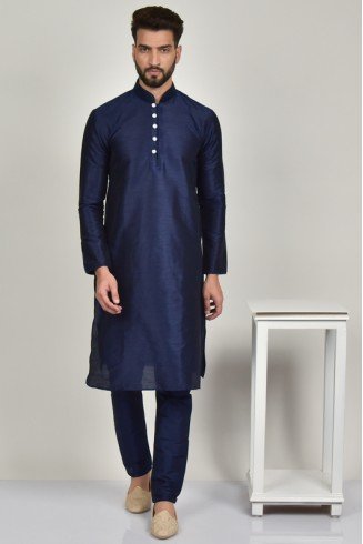 Navy Blue Designer Pakistani Kurta Pajama For Men