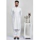 White Pakistani Mens Plain Kurta Shalwar Suit