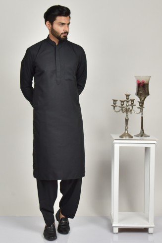 Black Eid Kurta Pajama Menswear Suit