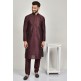 Maroon Silk Kurta Pajama For Men