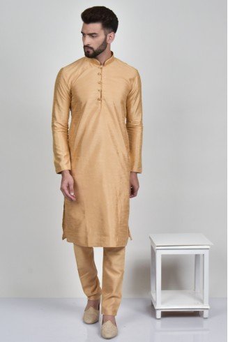 Dull Gold Indian Menswear Kurta Pajama