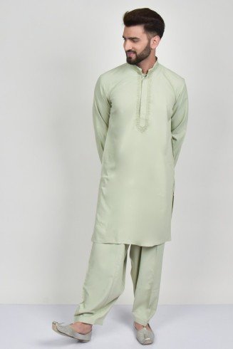 Pista Men's Kurta Shalwar Traditional Style Pakistani Suit