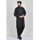 Black Embroidered Mens Kurta Shalwar