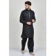 Black Vintage Style Men s Shalwar Kameez