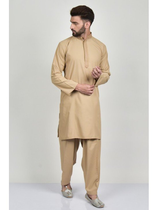 Beige Desi Boys Readymade Kurta Shalwar