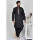 Black Asian Boys Embroidered Kurta Shalwar