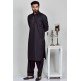 Black Embroidered Pakistani Designer Mens Shalwar Kameez