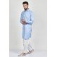 Sky blue & White Pakistani Gents Shalwar Kameez