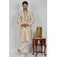 Beige Embroidered Readymade Designer Mens Kurta Pajama