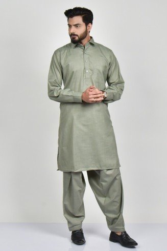 Grey Designer Readymade Men Shalwar kameez