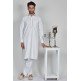 White Embroidered Shalwar Kameez For Men