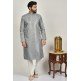 Grey Jammawar Style Mens Kurta Pajama