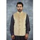 Plain Velvet Camel Colour Waistcoat For Men