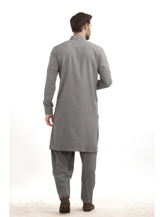 GREY READY MADE MENS PAKISTANI CASUAL SUIT