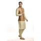 GOLD RUST INDIAN WEDDING STYLE BROCADE WAISTCOAT PAJAMA SUIT