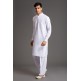 WHITE PATHANI KURTA SALWAR READYMADE SUIT