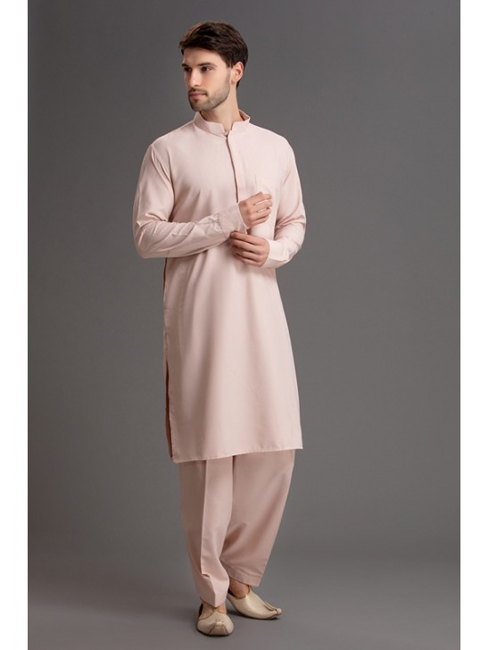 PEACH KURTA SHALWAR DESIGNER READYMADE PAKISTANI SUIT FOR MEN