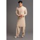 BEIGE CREAM MEN SHALWAR KAMEEZ READYMADE SUIT