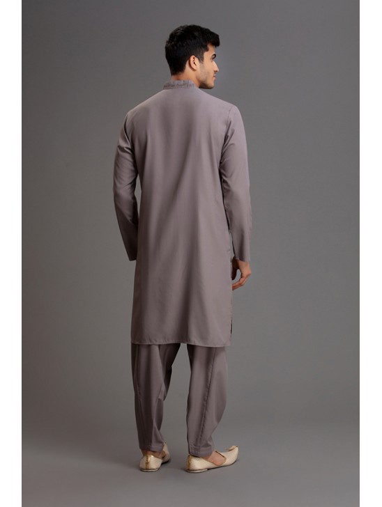 GREY DESIGNER KURTA SUIT FOR MEN