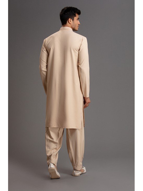 BEIGE CREAM MEN SHALWAR KAMEEZ READYMADE SUIT