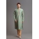 GREEN AND BEIGE PUNJABI MENSWEAR KURTA AND CHURIDAR SUIT