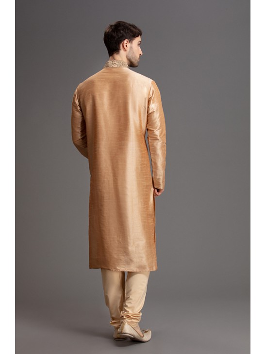 RICH GOLD EMBROIDERED KURTA PAJAMA DRESS FOR GROOM