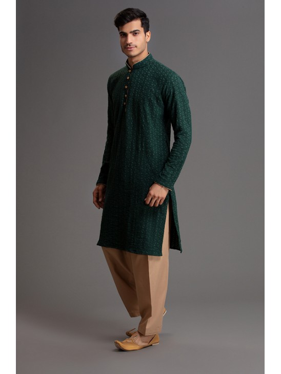 GREEN AND BEIGE MEN S EID KURTA SHALWAR KAMEEZ