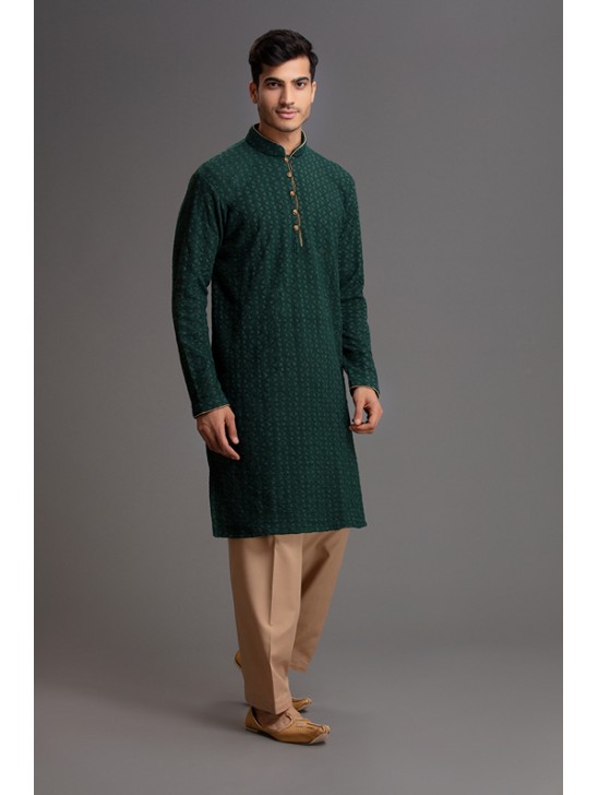 GREEN AND BEIGE MEN S EID KURTA SHALWAR KAMEEZ