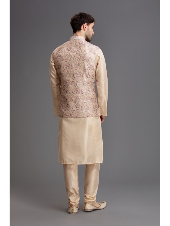 CREAM AND GOLD MENSWEAR JACKET SHALWAR KAMEEZ