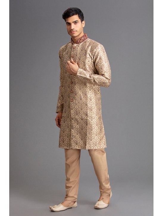 GOLD MEN S WEDDING SHERWANI SUIT