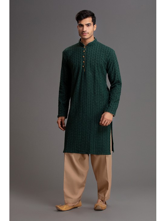 GREEN AND BEIGE MEN S EID KURTA SHALWAR KAMEEZ