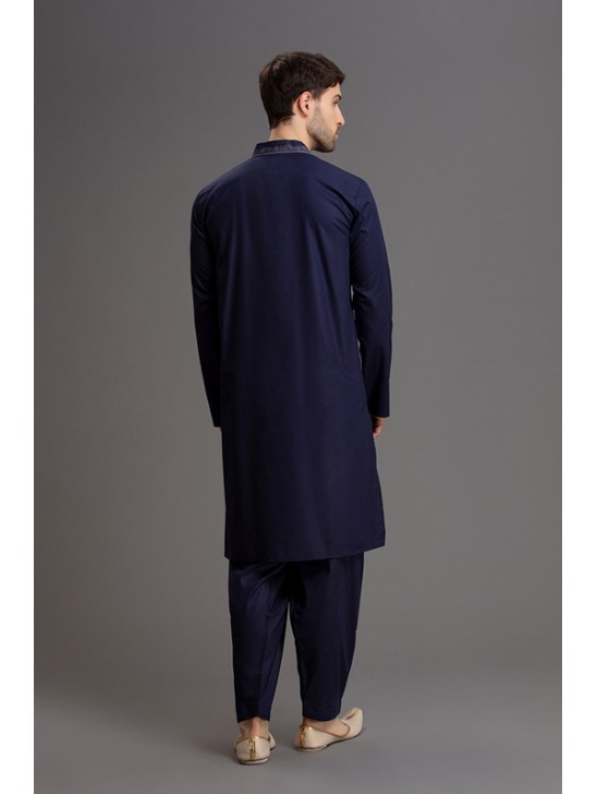 NAVY BLUE DESIGNER MEN S KURTA SHALWAR