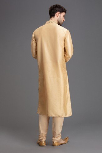 Gold Embroidered Indian Men's Wear Kurta Pajama