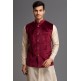 STUNNING DARK MAROON MENS JACKET WAISTCOAT