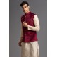 STUNNING DARK MAROON MENS JACKET WAISTCOAT