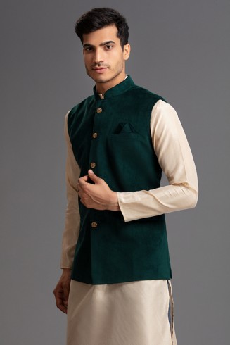 GREEN TRADITIONAL READYMADE WAISTCOAT