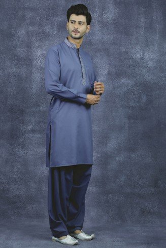 Dark Grey Kurta Shalwar Pakistani Men's Suit