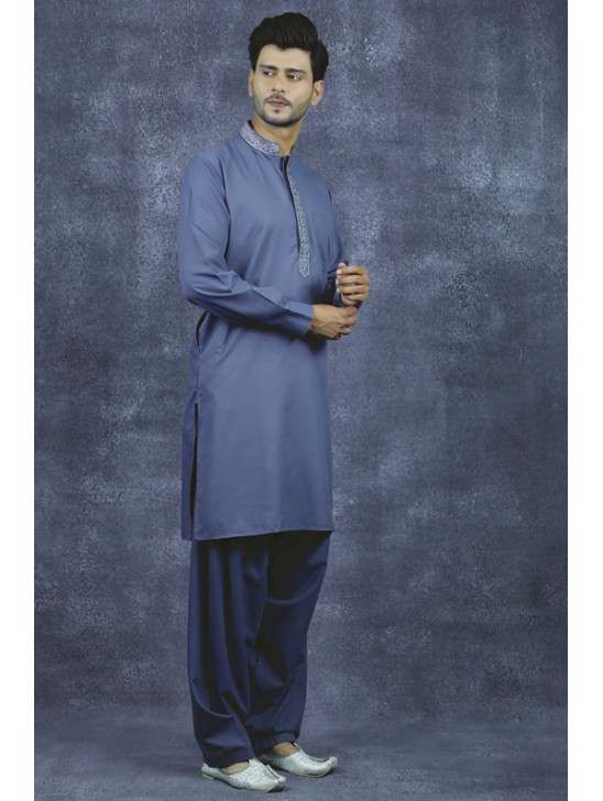 Dark Grey Kurta Shalwar Pakistani Men s Suit