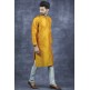 Mustard Indian Men Kurta Wedding Mayoun Kurta