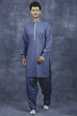 Dark Grey Kurta Shalwar Pakistani Men's Suit