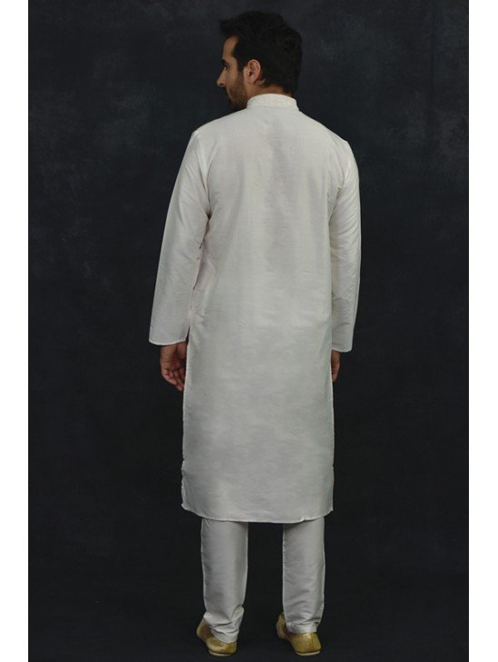 White Traditional Indian Kurta Pajama Readymade Suit