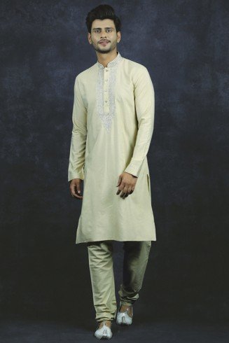 Gold Indian Designer Kurta Pajama Festive Suits For Men's