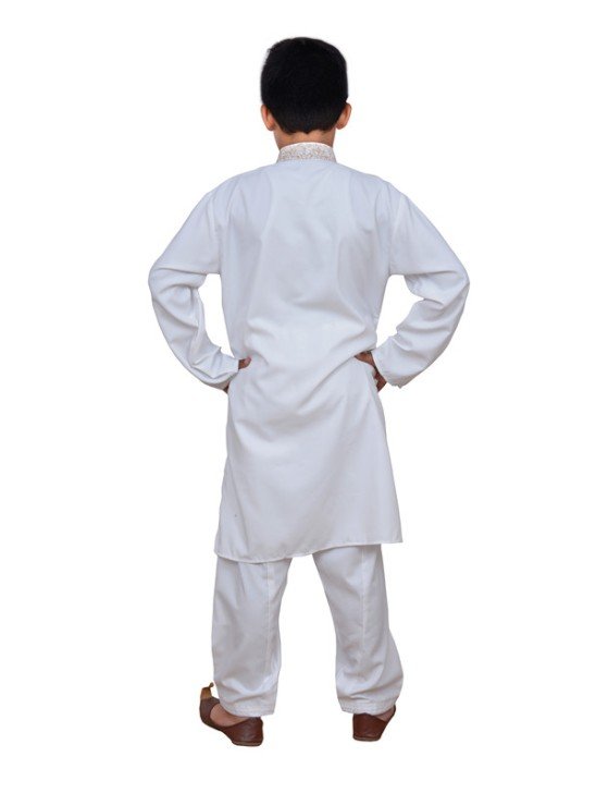 OFF WHITE YOUNG BOYS READY MADE SALWAR SUIT