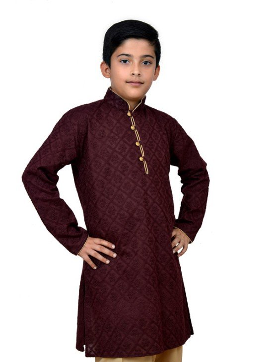 MAROON EMBROIDERED CHIKANKARI KURTA SHALWAR